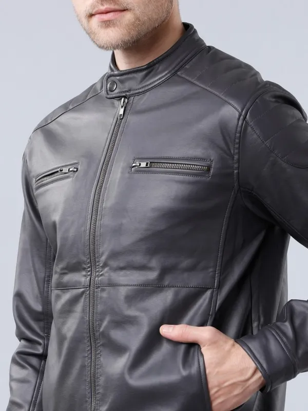 Charcoal Biker Jacket