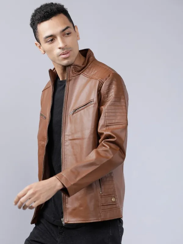  Highlander Men Brown Solid Jackets