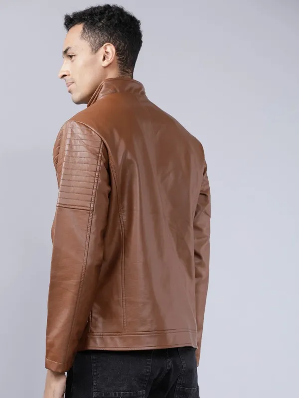  Highlander Men Brown Solid Jackets