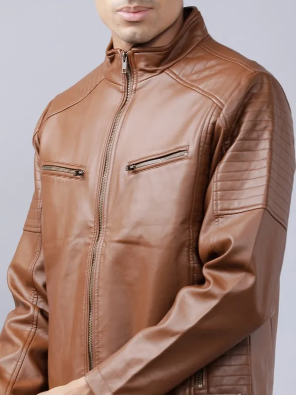  Highlander Men Brown Solid Jackets