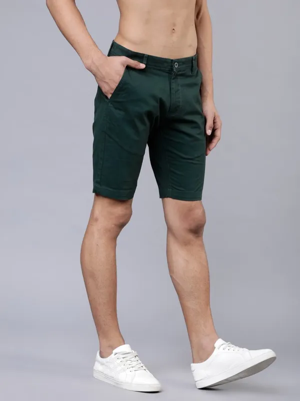  Highlander Men Green Slim Fit Regular Shorts Shorts