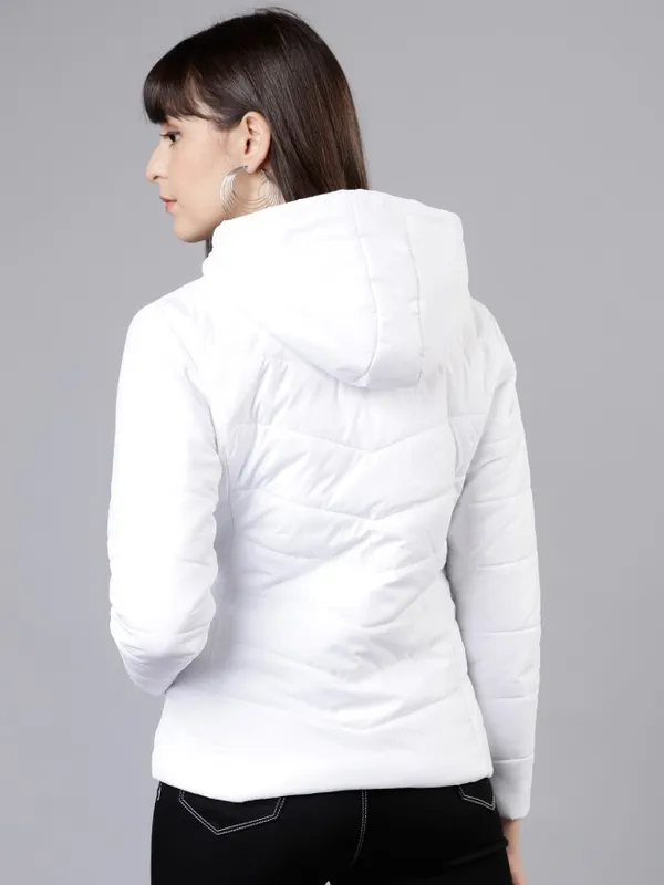 Women Solid Hoodie Jacket