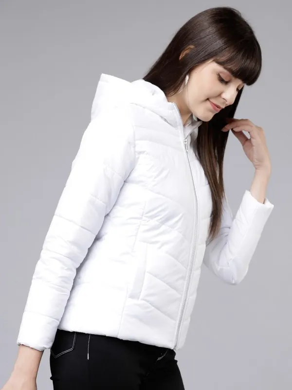 Women Solid Hoodie Jacket