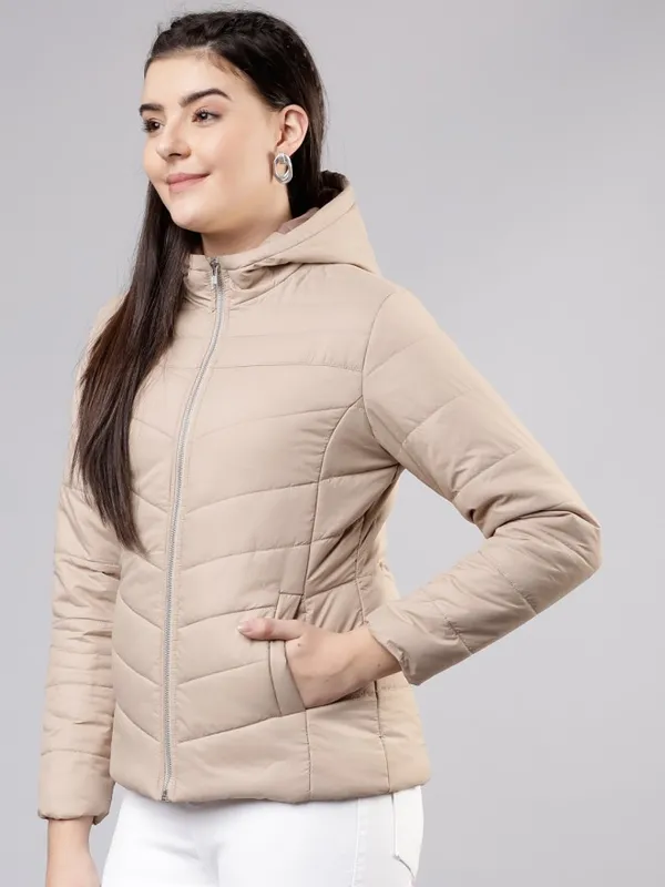 Women Solid Hoodie Jacket