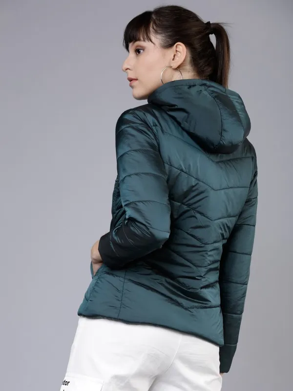 Women Solid Hoodie Jacket