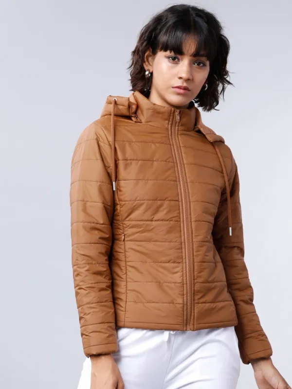 Women Solid Hoodie Jacket