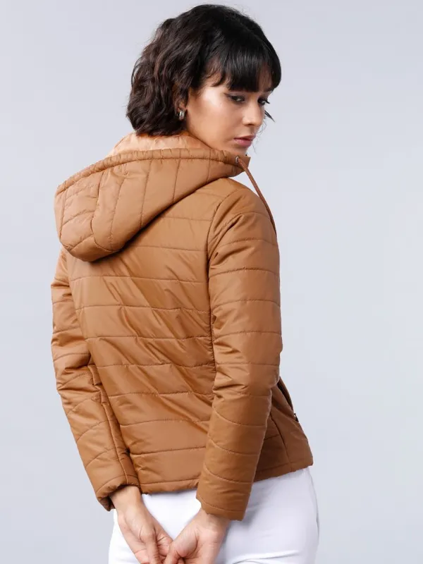 Women Solid Hoodie Jacket