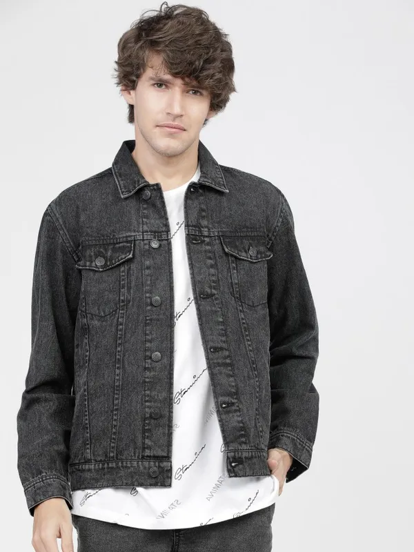  Highlander Men Grey Solid Jackets