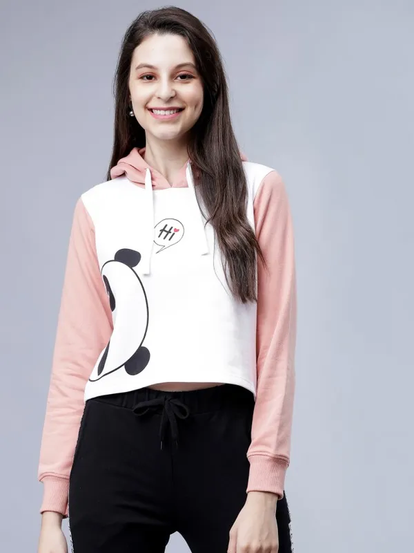 Tokyo Talkies Women Pink Printed Pullover Sweatshirts