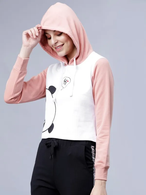  Tokyo Talkies Women Pink Printed Pullover Sweatshirts