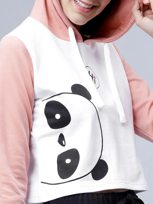  Tokyo Talkies Women Pink Printed Pullover Sweatshirts