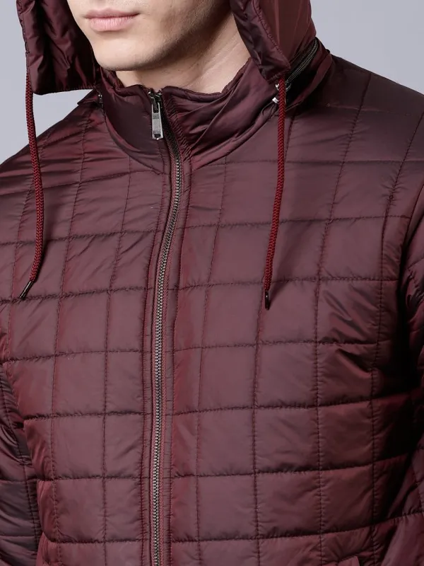  Highlander Men Burgundy Solid Jackets