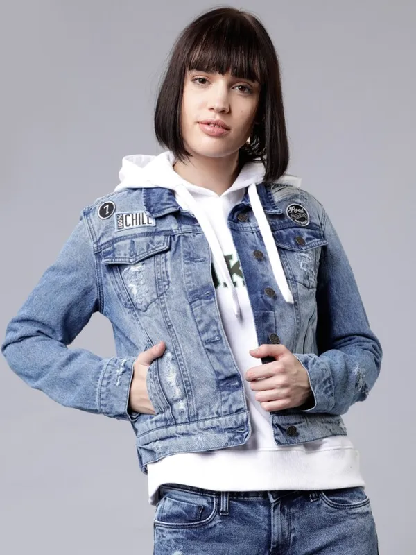 Tokyo Talkies Women Blue Denim Jacket