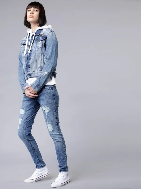 Tokyo Talkies Women Blue Denim Jacket