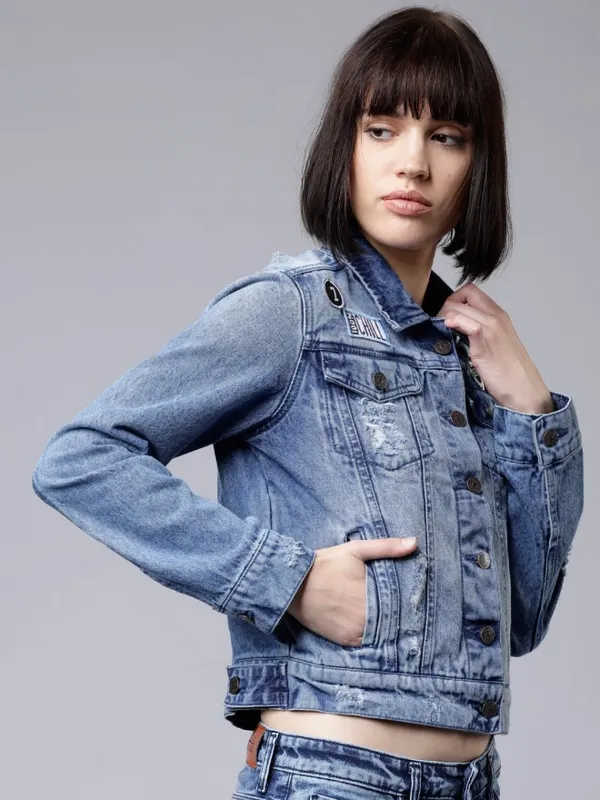 Tokyo Talkies Women Blue Denim Jacket