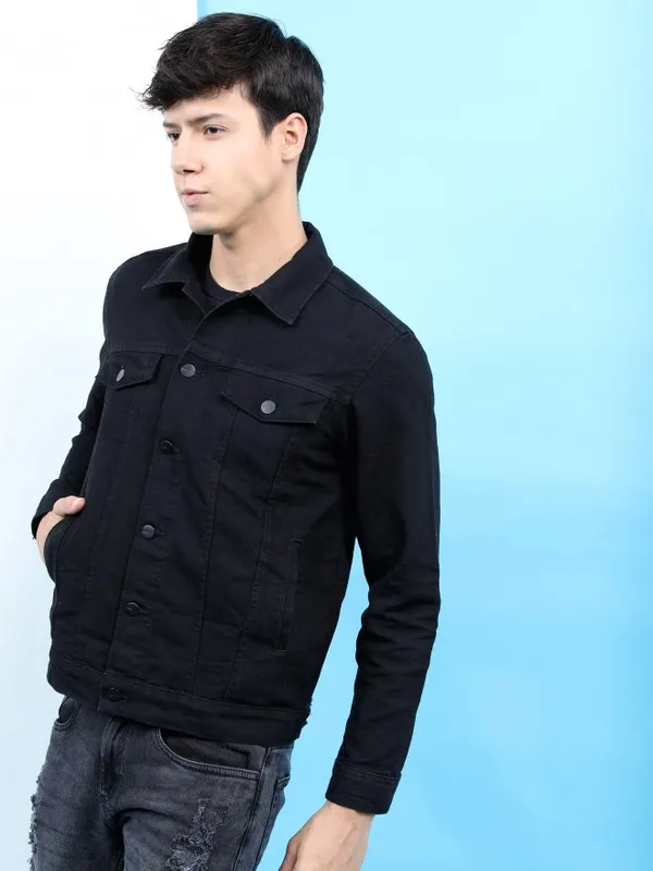  Highlander Men Black Solid Jackets