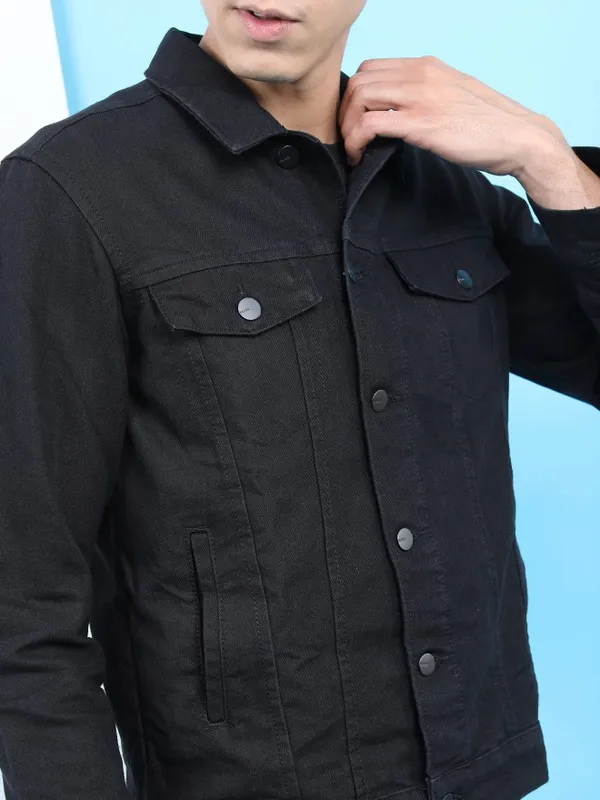  Highlander Men Black Solid Jackets