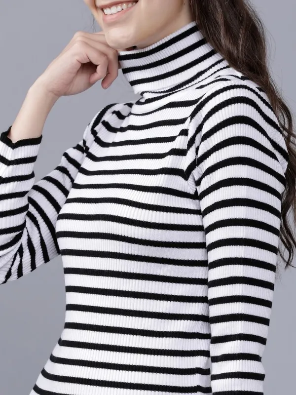  Tokyo Talkies Women White Turtle Neck Sweaters