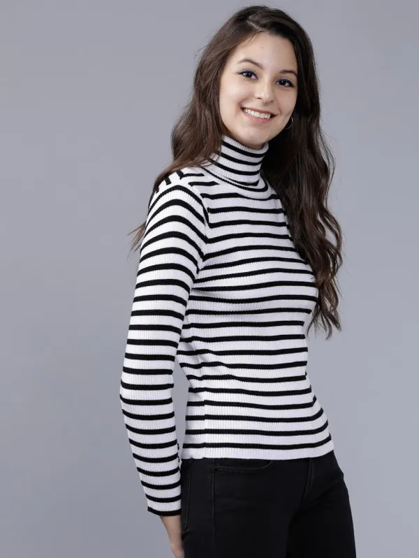  Tokyo Talkies Women White Turtle Neck Sweaters