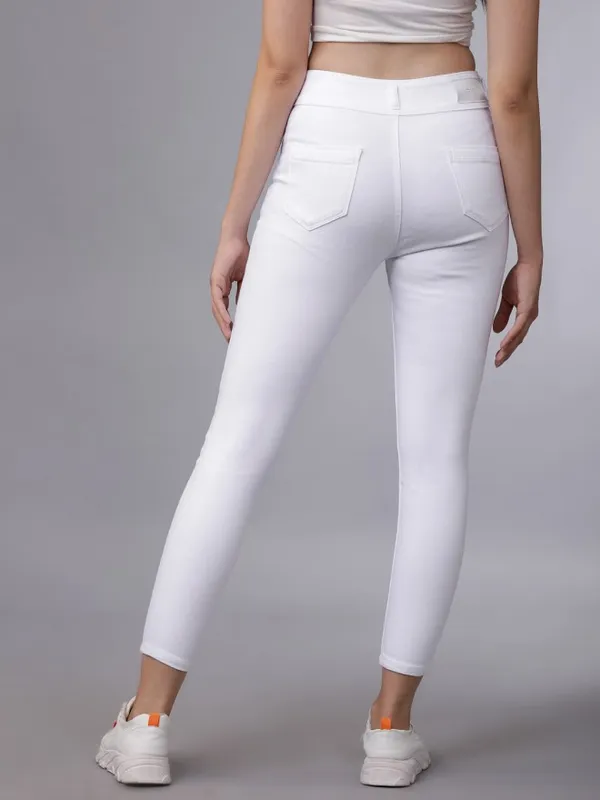  Tokyo Talkies Women White Super Skinny Fit Clean Look Jeans