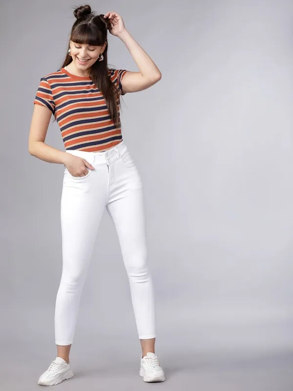  Tokyo Talkies Women White Super Skinny Fit Clean Look Jeans