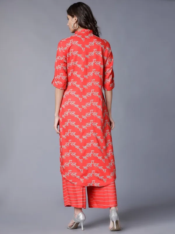  Vishudh Women Orange Printed Kurta Sets