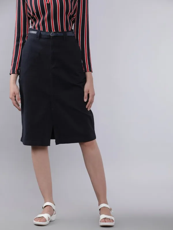  Tokyo Talkies Women Navy Blue Knee Length Skirts