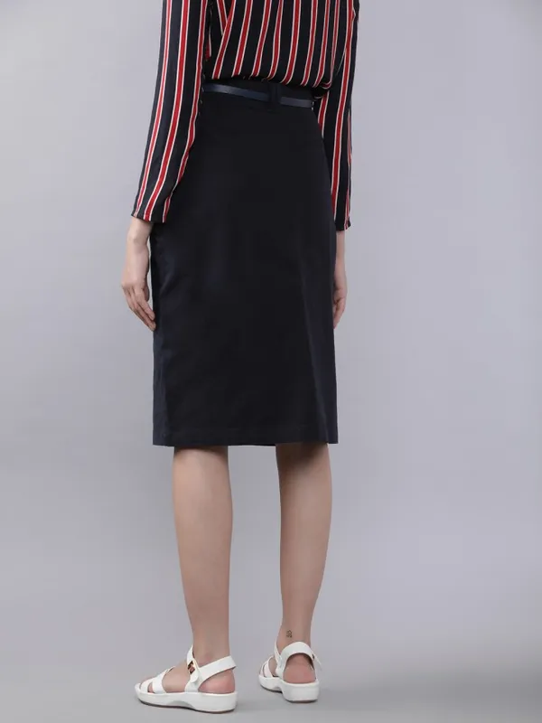  Tokyo Talkies Women Navy Blue Knee Length Skirts