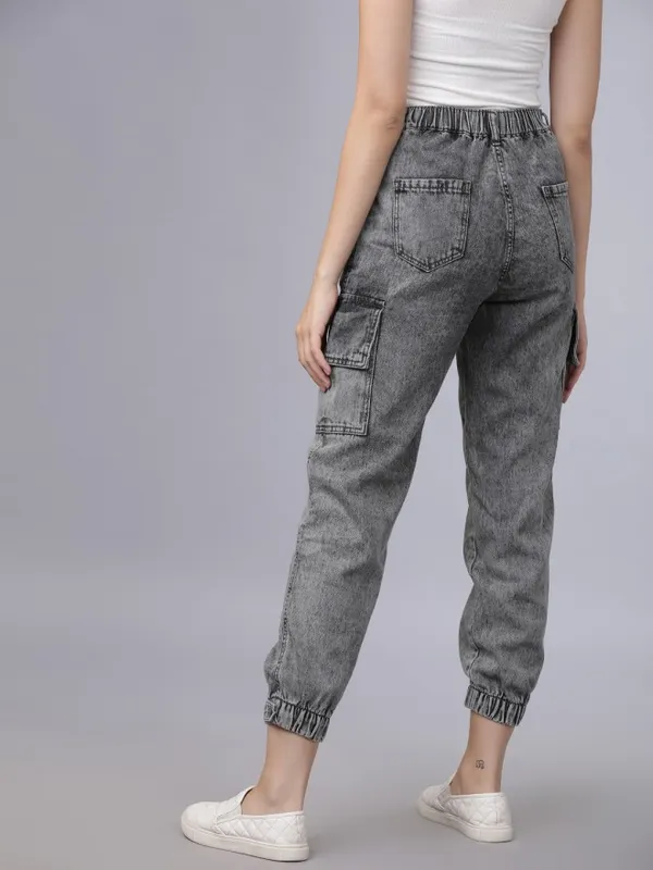  Tokyo Talkies Women Grey Jogger Mildly Distressed Jeans