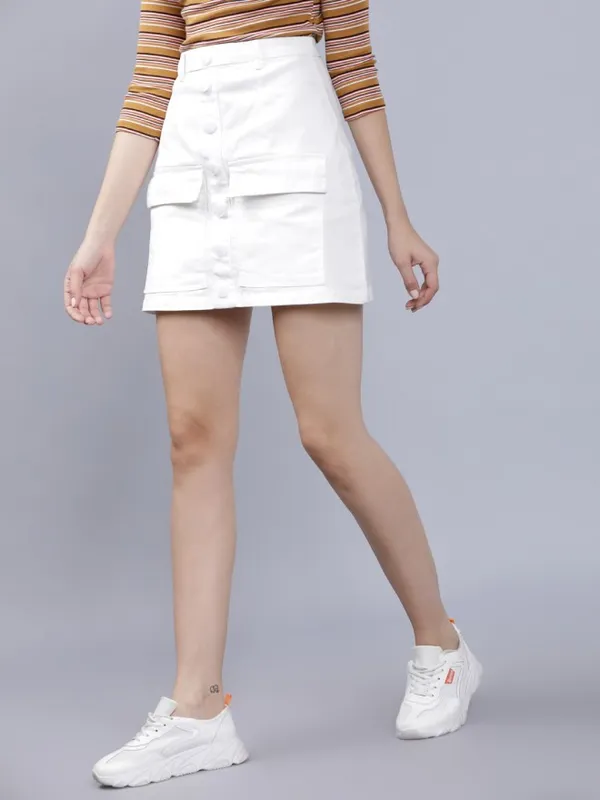  Tokyo Talkies Women White Mini Skirts