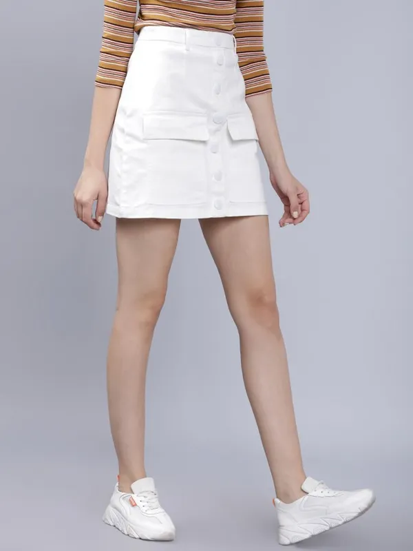  Tokyo Talkies Women White Mini Skirts