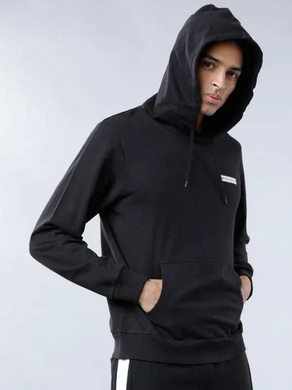 Highlander Men Black Hooded Pullover Sweatshirt