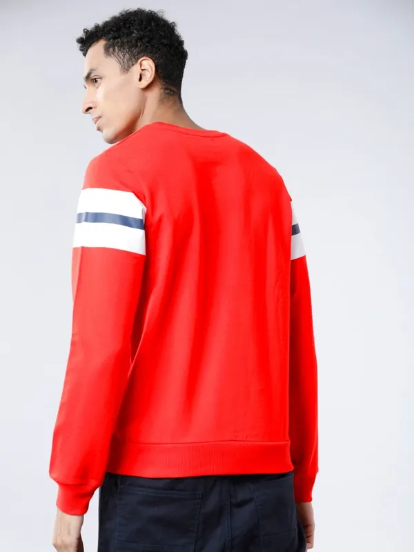  Highlander Men Red Round Neck Pullover Sweatshirts