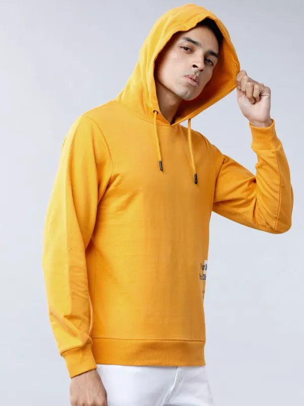  Locomotive Men Yellow Hood Pullover Sweatshirts