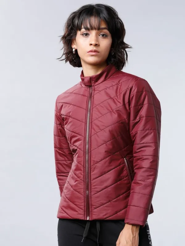  Tokyo Talkies Women Burgundy Puffer Jacket Jackets