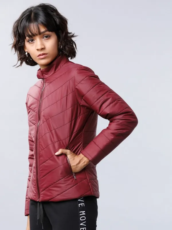  Tokyo Talkies Women Burgundy Puffer Jacket Jackets