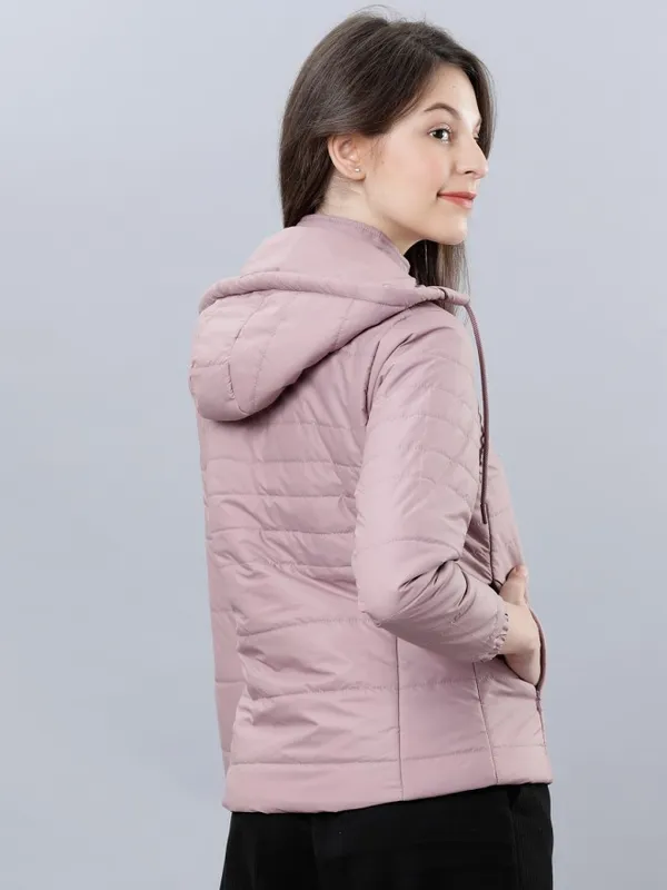 Tokyo Talkies Women Pink Puffer Jacket
