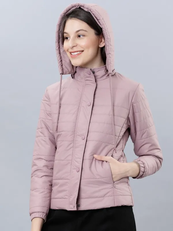 Tokyo Talkies Women Pink Puffer Jacket