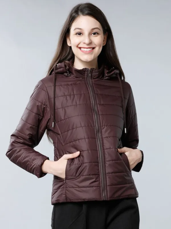  Tokyo Talkies Women Burgundy Puffer Jacket Jackets