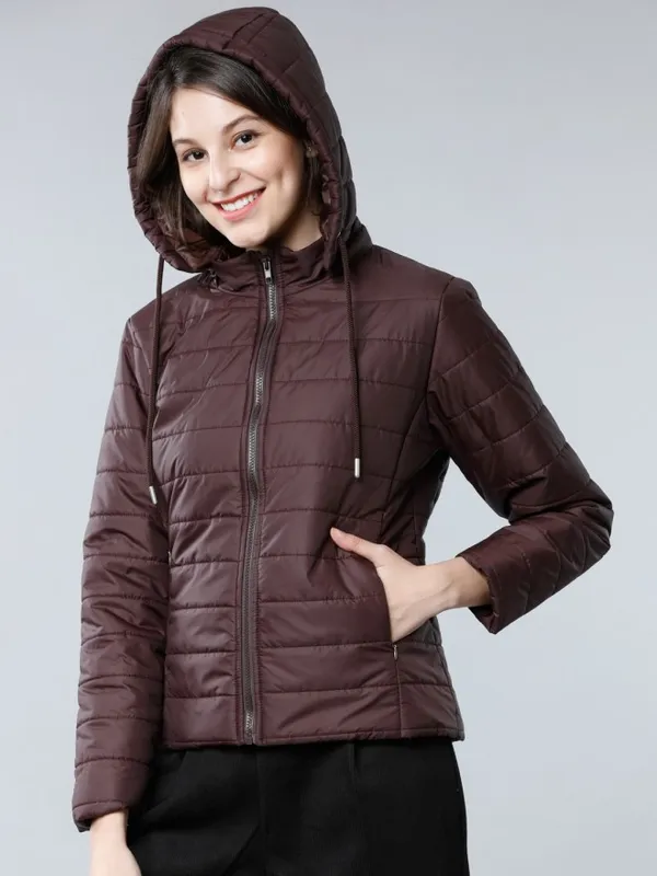  Tokyo Talkies Women Burgundy Puffer Jacket Jackets