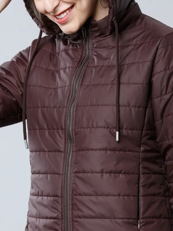  Tokyo Talkies Women Burgundy Puffer Jacket Jackets