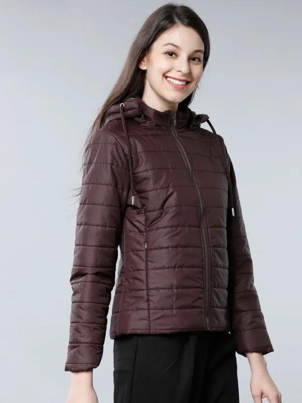  Tokyo Talkies Women Burgundy Puffer Jacket Jackets