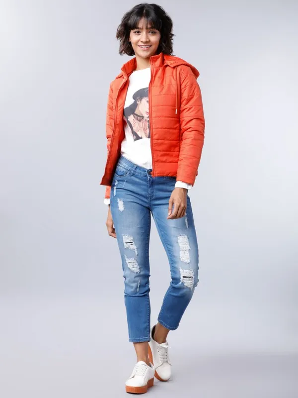  Tokyo Talkies Women Peach Puffer Jacket Jackets