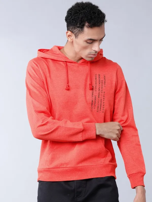  Highlander Men Terracotta Hood Pullover Sweatshirts