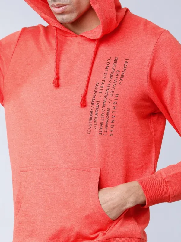  Highlander Men Terracotta Hood Pullover Sweatshirts