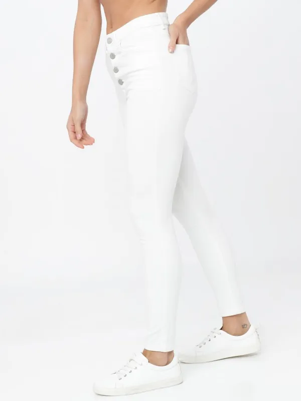  Tokyo Talkies Women White Slim Fit Clean Look Jeans