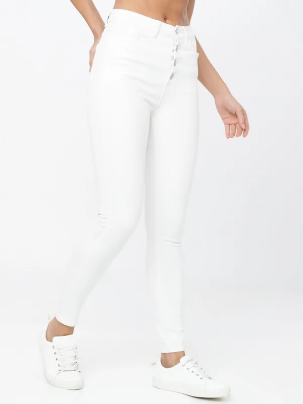  Tokyo Talkies Women White Slim Fit Clean Look Jeans