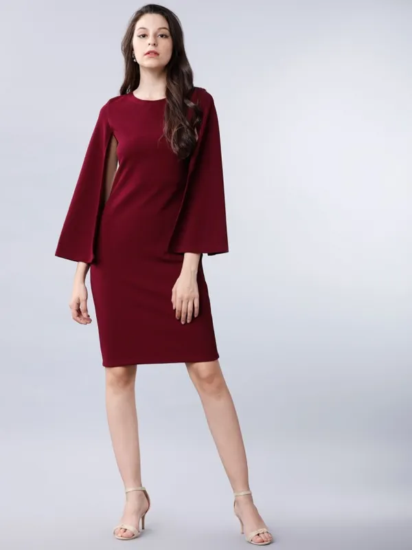  Tokyo Talkies Women Maroon Solid Bodycon Dresses