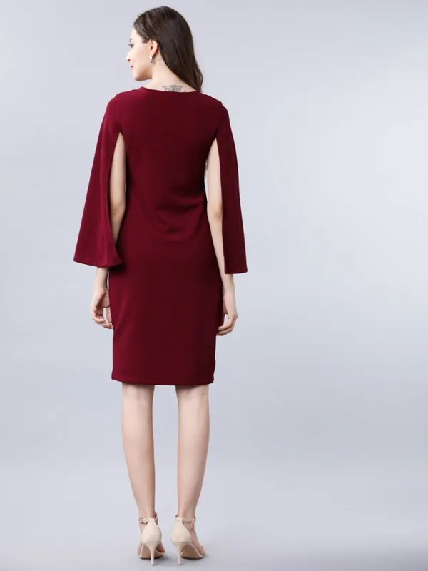  Tokyo Talkies Women Maroon Solid Bodycon Dresses