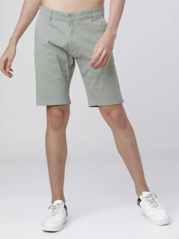  Highlander Men Green Slim Fit Chino Shorts Shorts